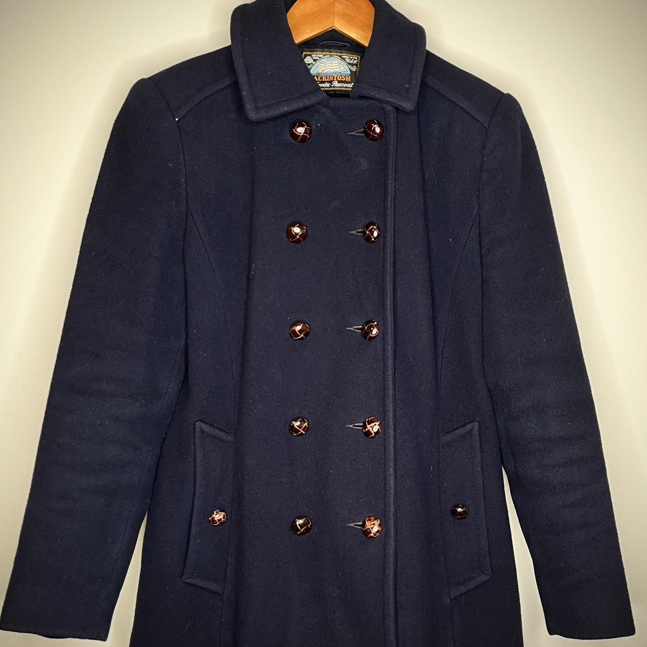 Navy coat-wool - Depop