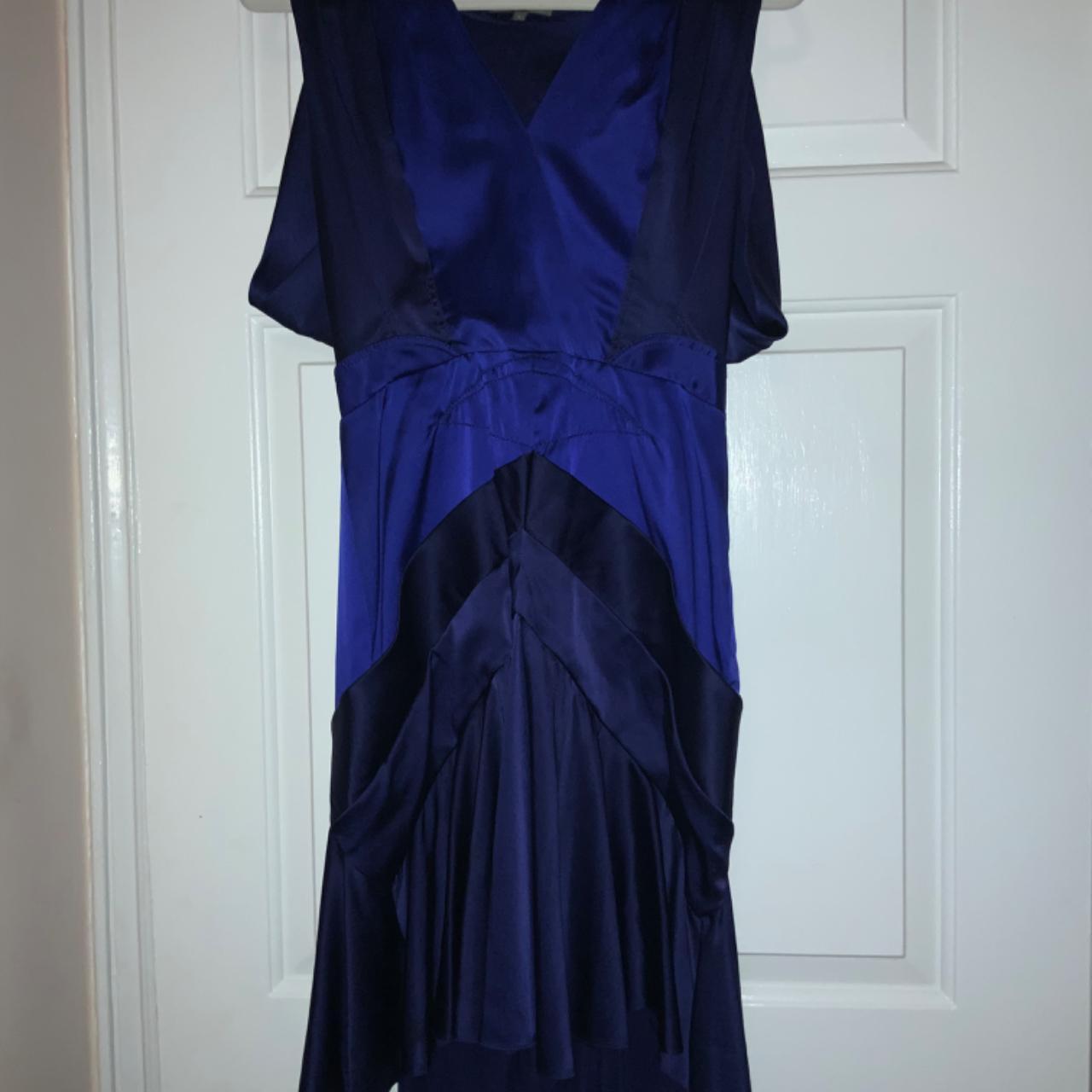 Zac Posen navy shops silk dress