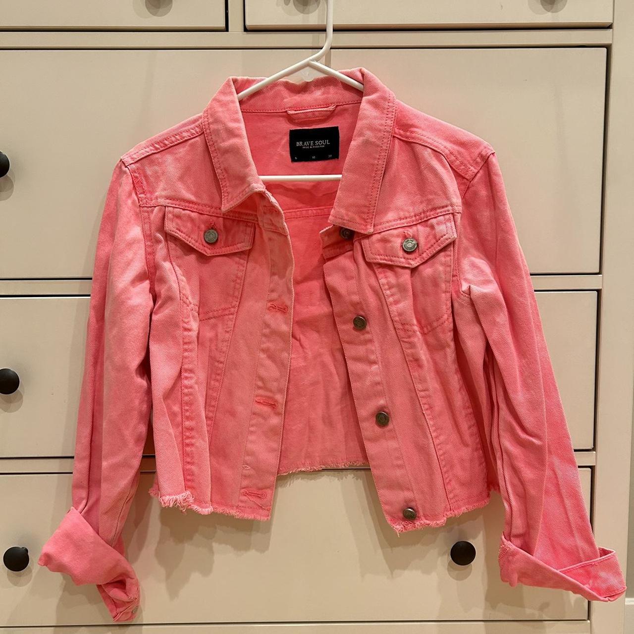 Neon pink jean store jacket