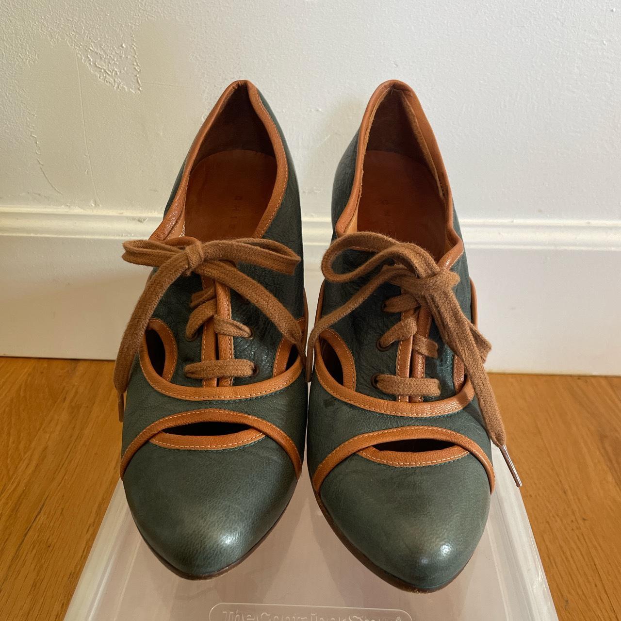 chie mihara low heel lace up boots