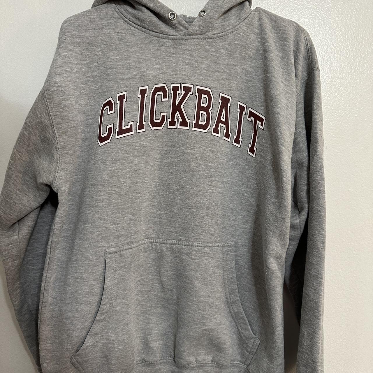 Grey clickbait hoodie sale