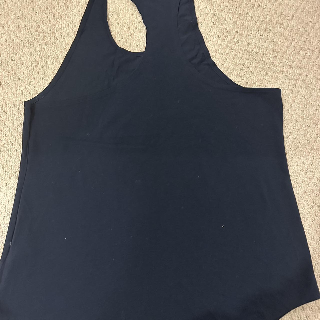 XXL Gymshark stringer vest with logo. Navy blue.... - Depop