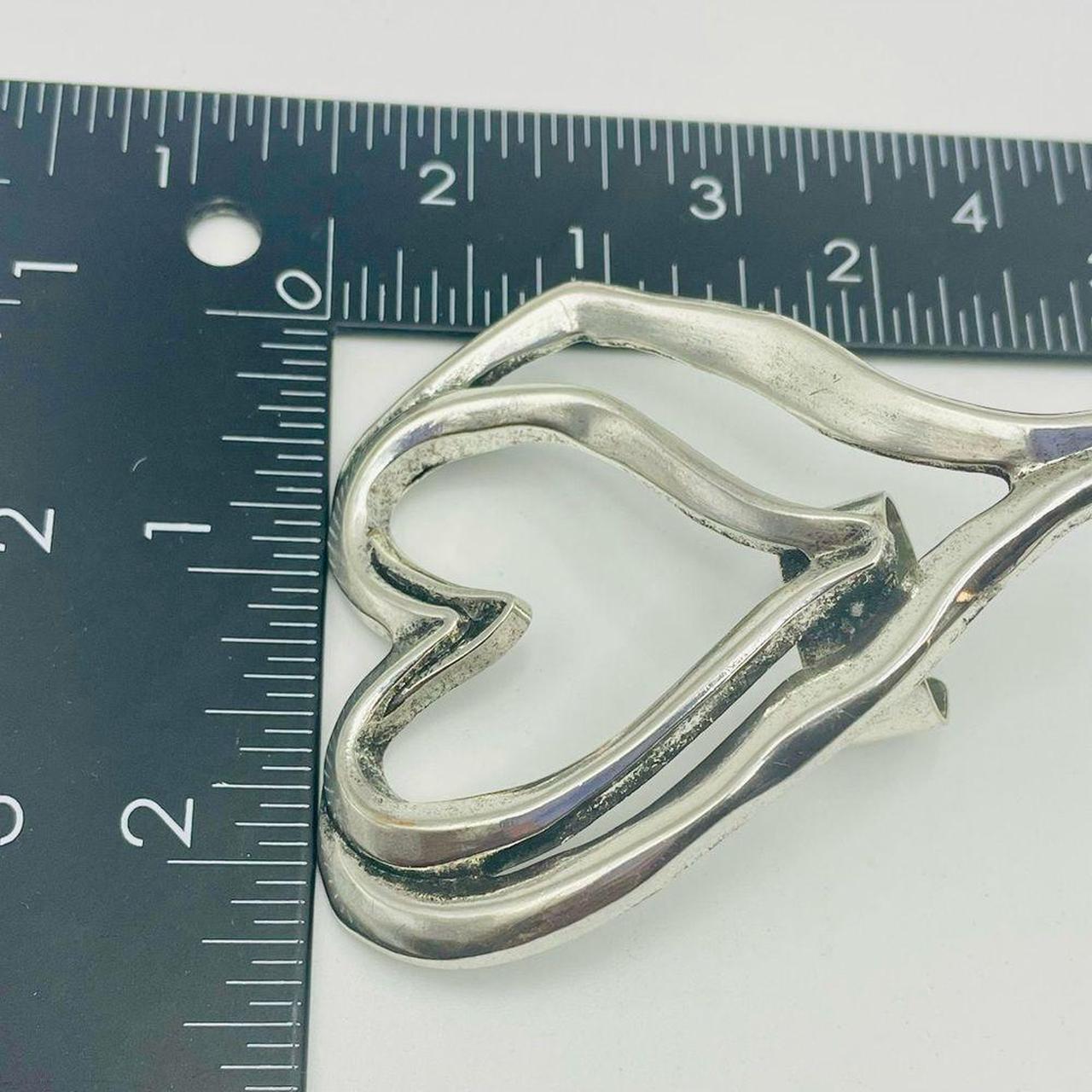 Women's Ring - Silver – Large Silver Double Heart… - image 4