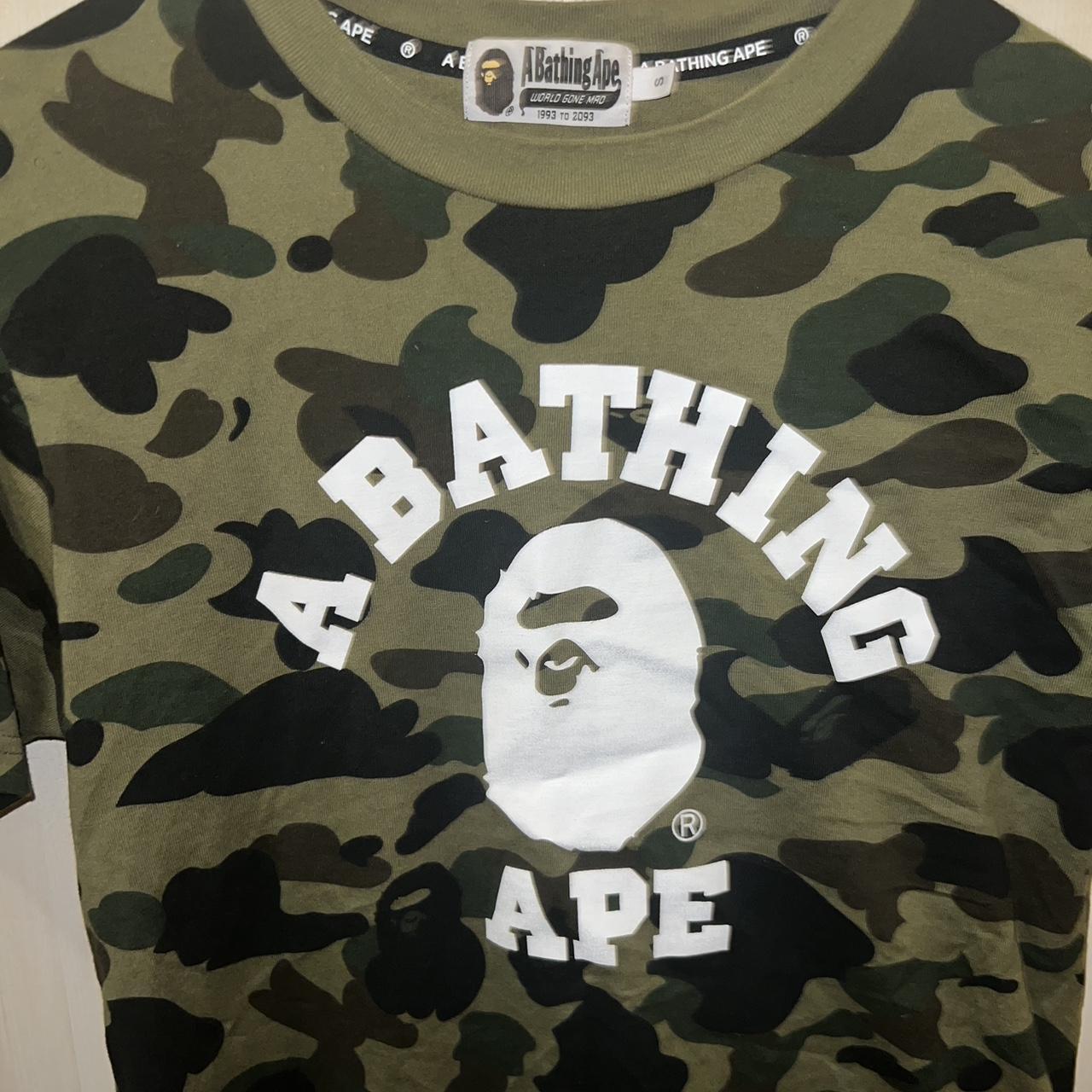 camo bape shirt Worn a few times selling as it is... - Depop