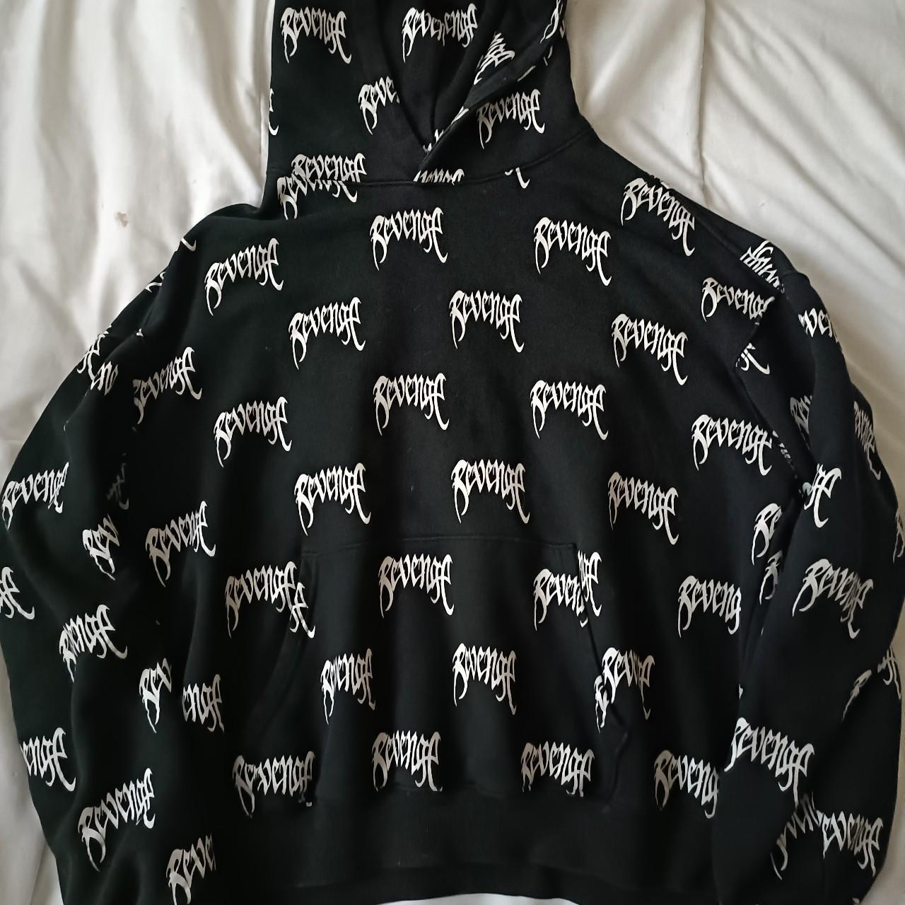 Revenge Men's Black and White Hoodie | Depop