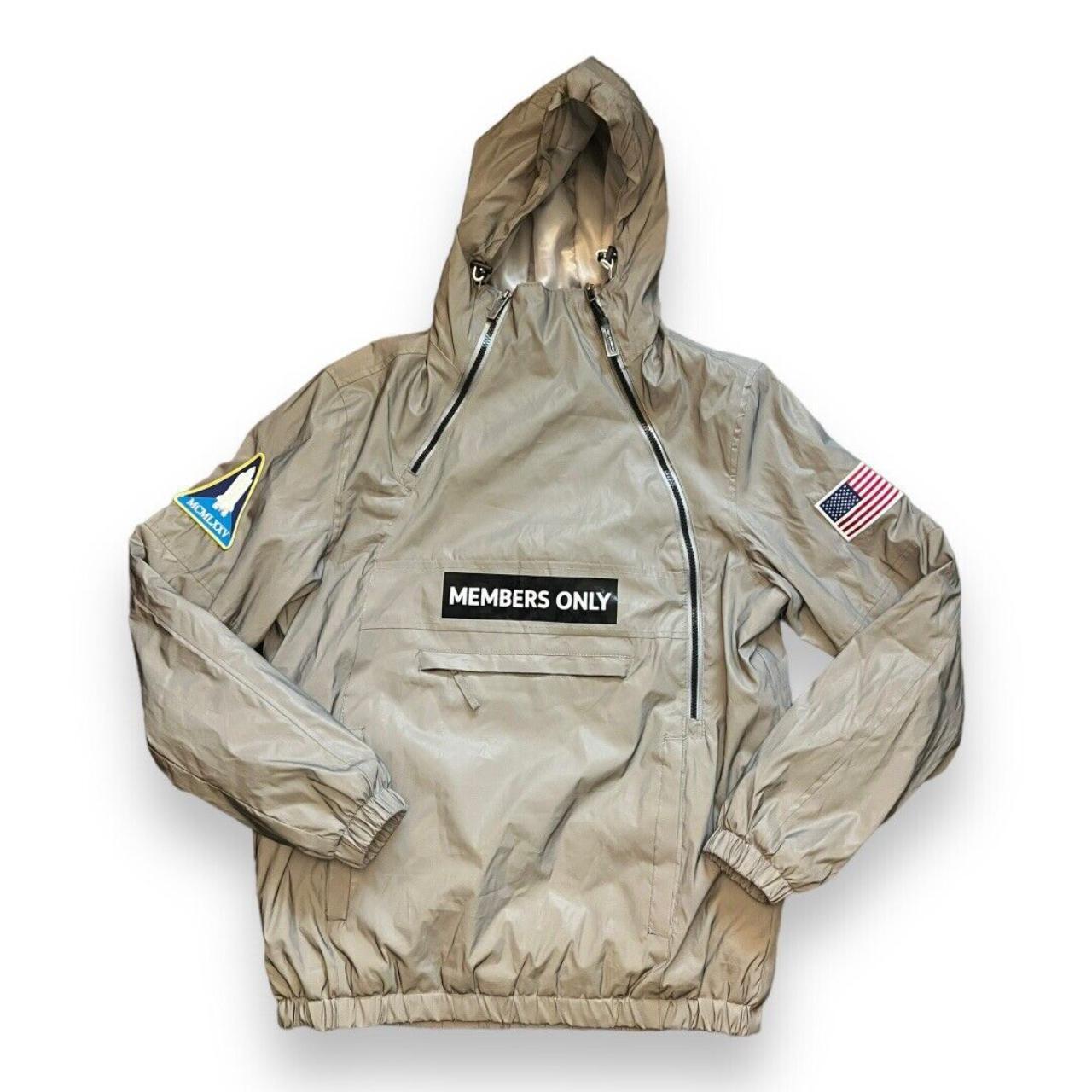 Members only space suit silver reflective pullover discount jacket