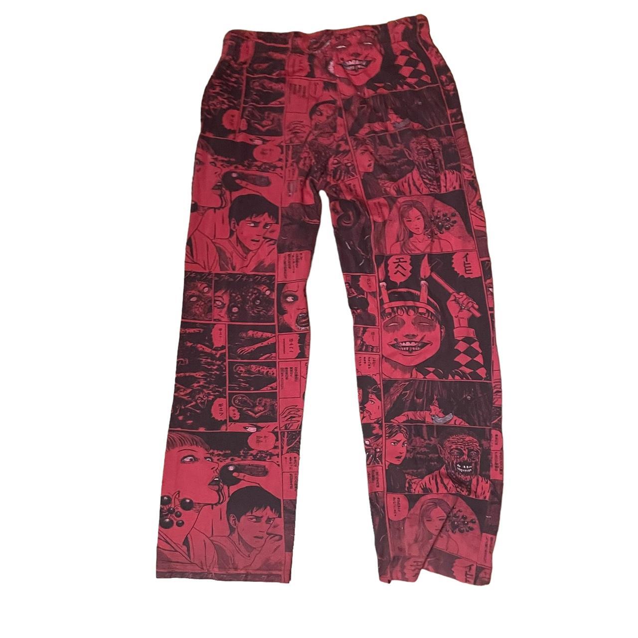 Hot Topic Junji Ito Red Pajama Pants Marked As Depop 8623