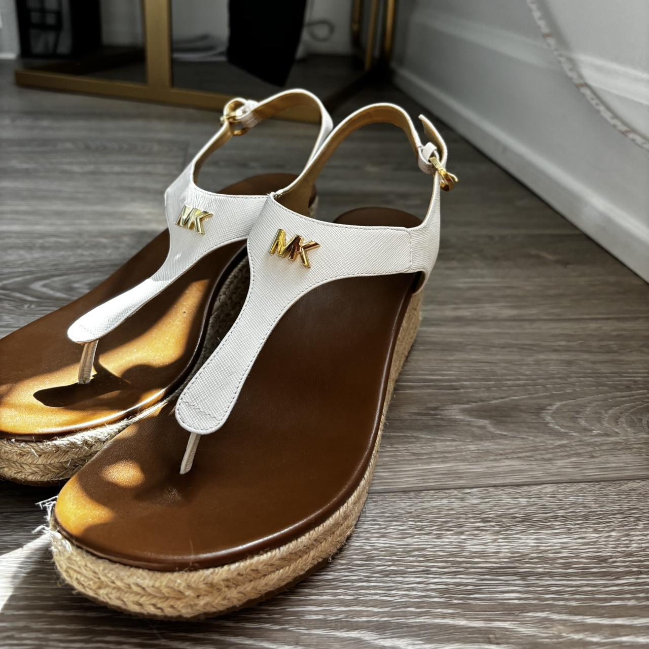 Michael kors brown leather wedges online