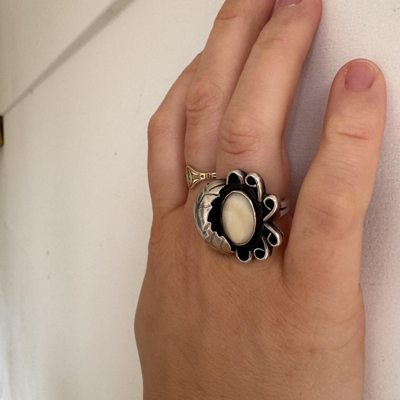 Women's Ring - Silver/Multi – Vintage Sterling Si… - image 2