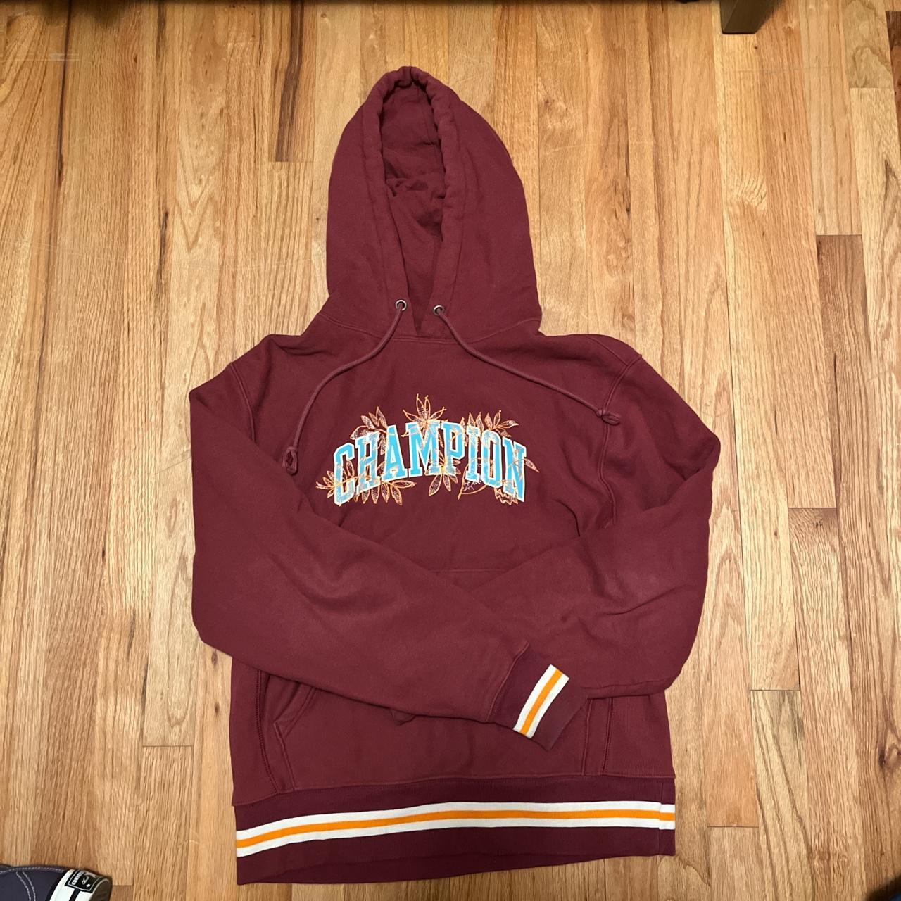 Mens burgundy champion store hoodie