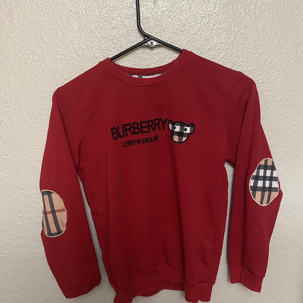 Burberry Kids red sweater Size 11-12y Really Depop