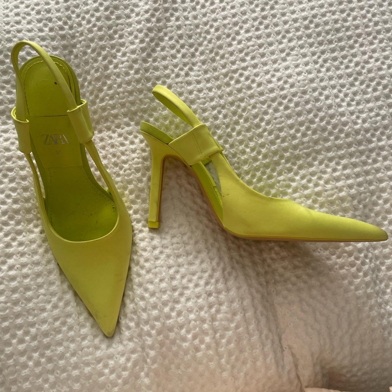neon green shoes zara