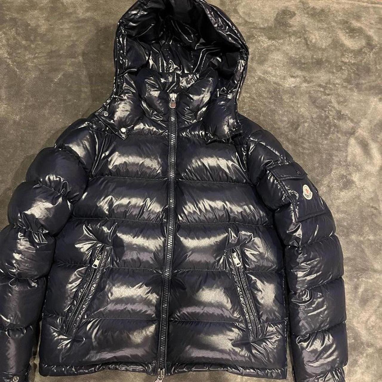 Moncler Maya Jacket Navy blue NFC Scan Very good... - Depop