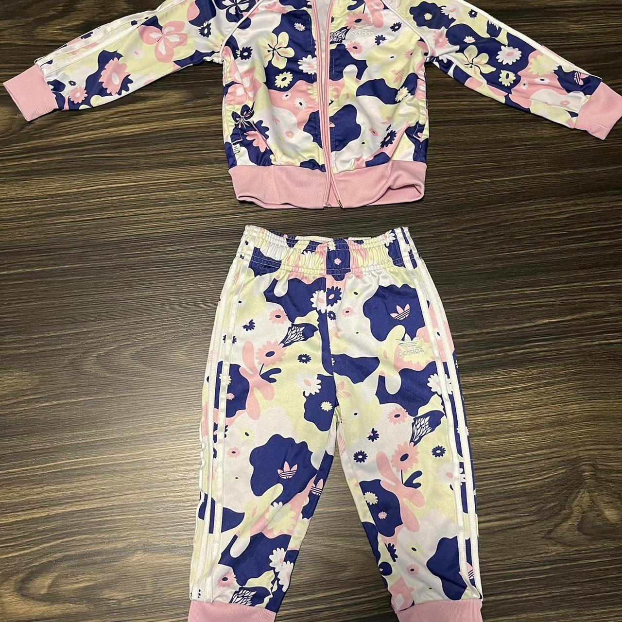 18 25 Month Little Girl Pink Floral Adidas Track