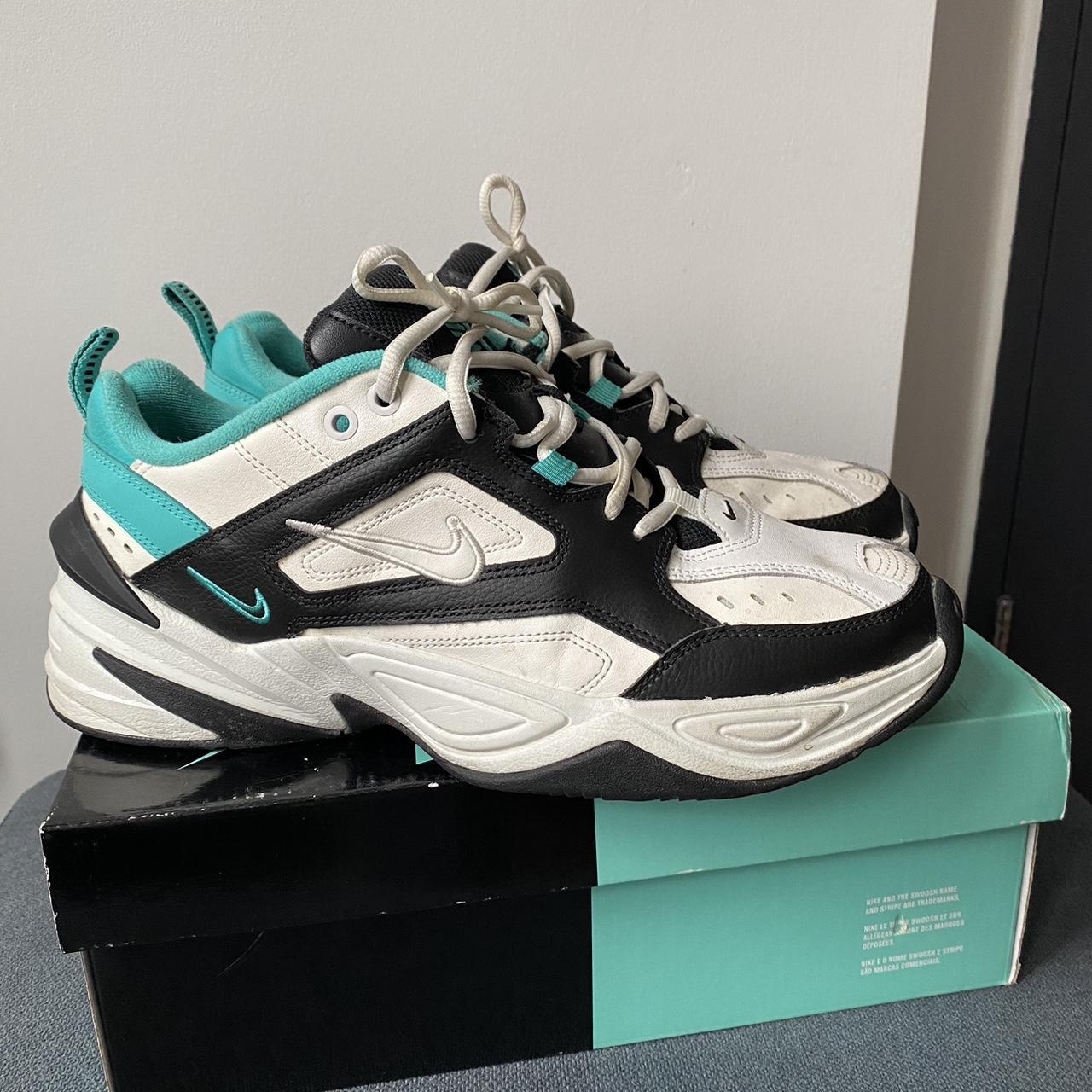 Trainers Nike M2K Tekno Black White And Blue... - Depop