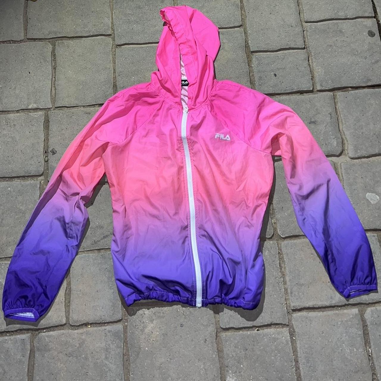 fila ombre pink purple windbreaker jacket size. Depop