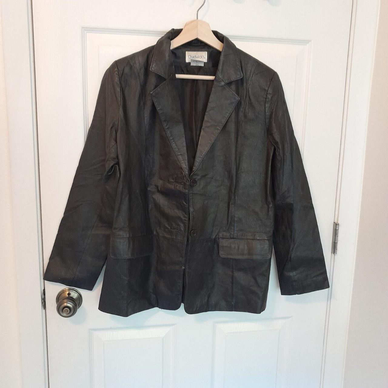 Vintage Minnesota Vikings leather jacket in black. - Depop