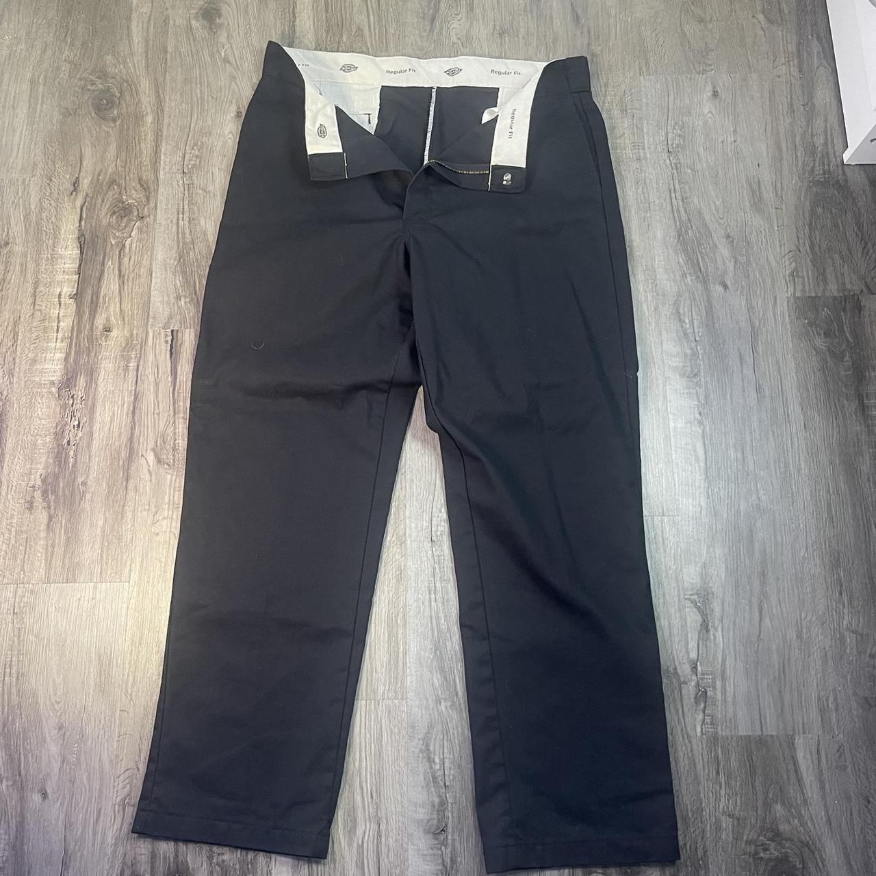 Dickies Black Pants 🍒 size: 38 x 32 🪩 black slack... - Depop