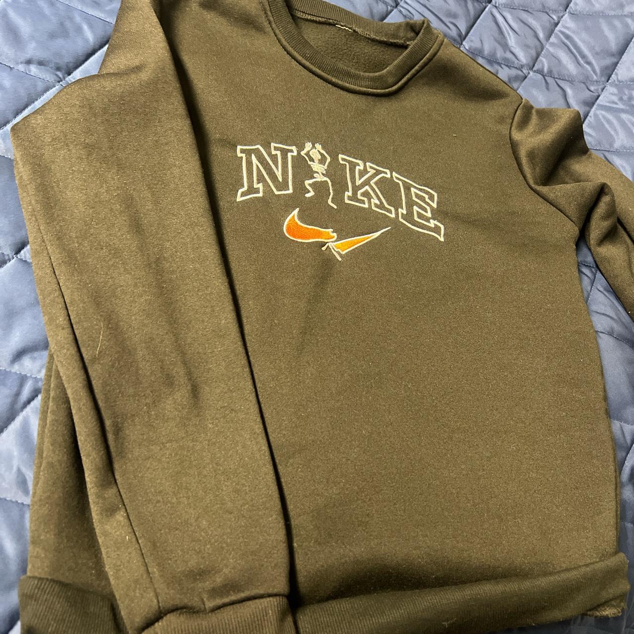 Black Nike Halloween Sweatshirt Orange check and Depop