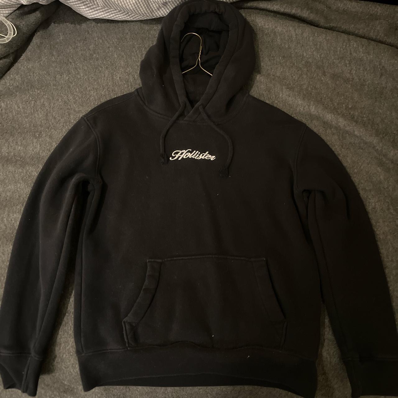 holister black hoodie - Depop