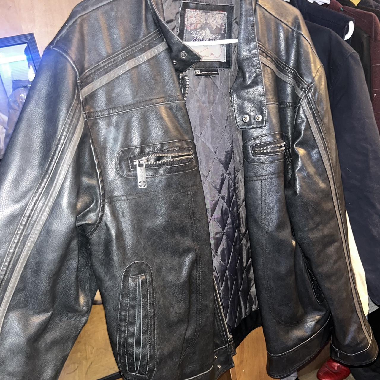 Men’s leather jacket size XL - Depop