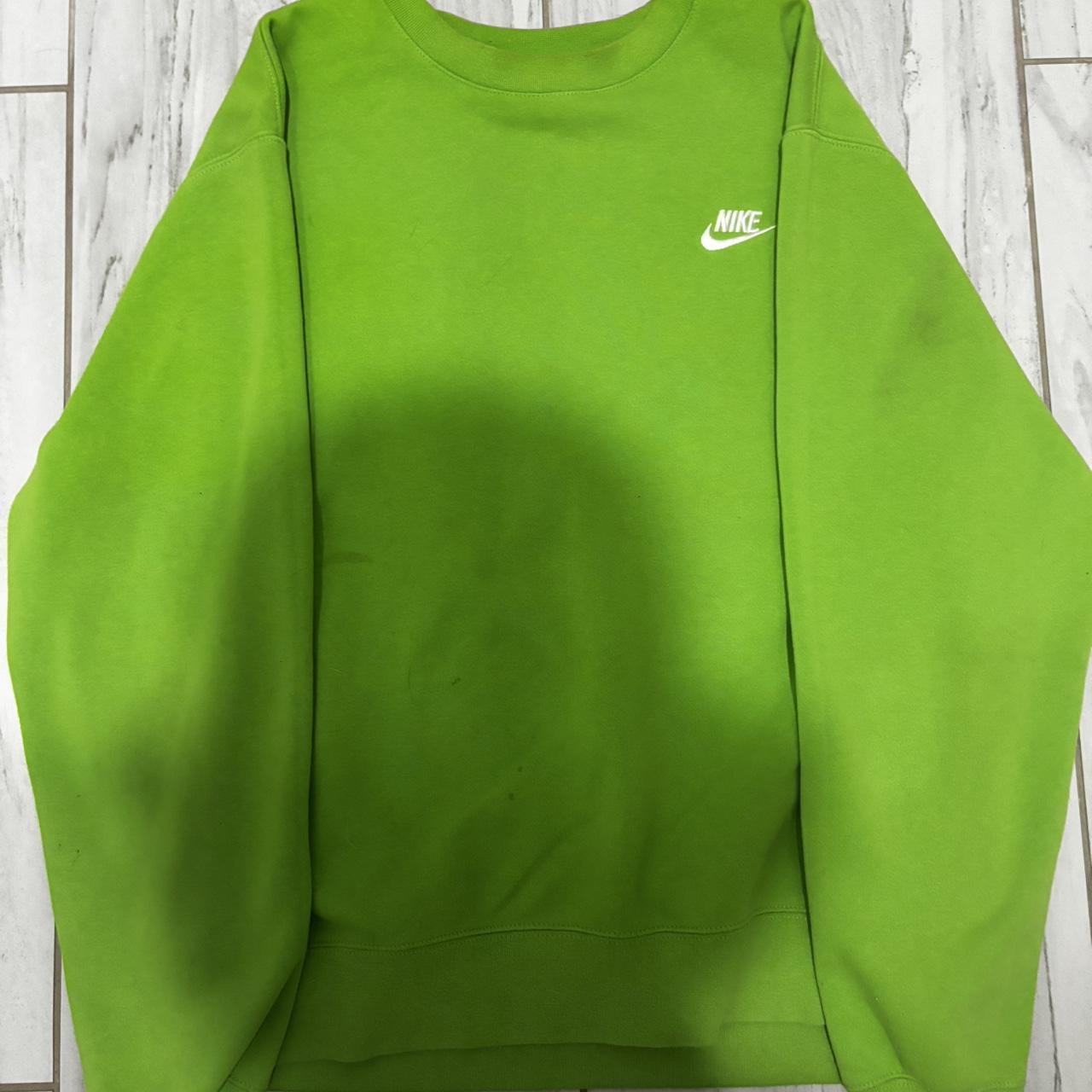 Neon Green Nike Crewneck Small mark on right