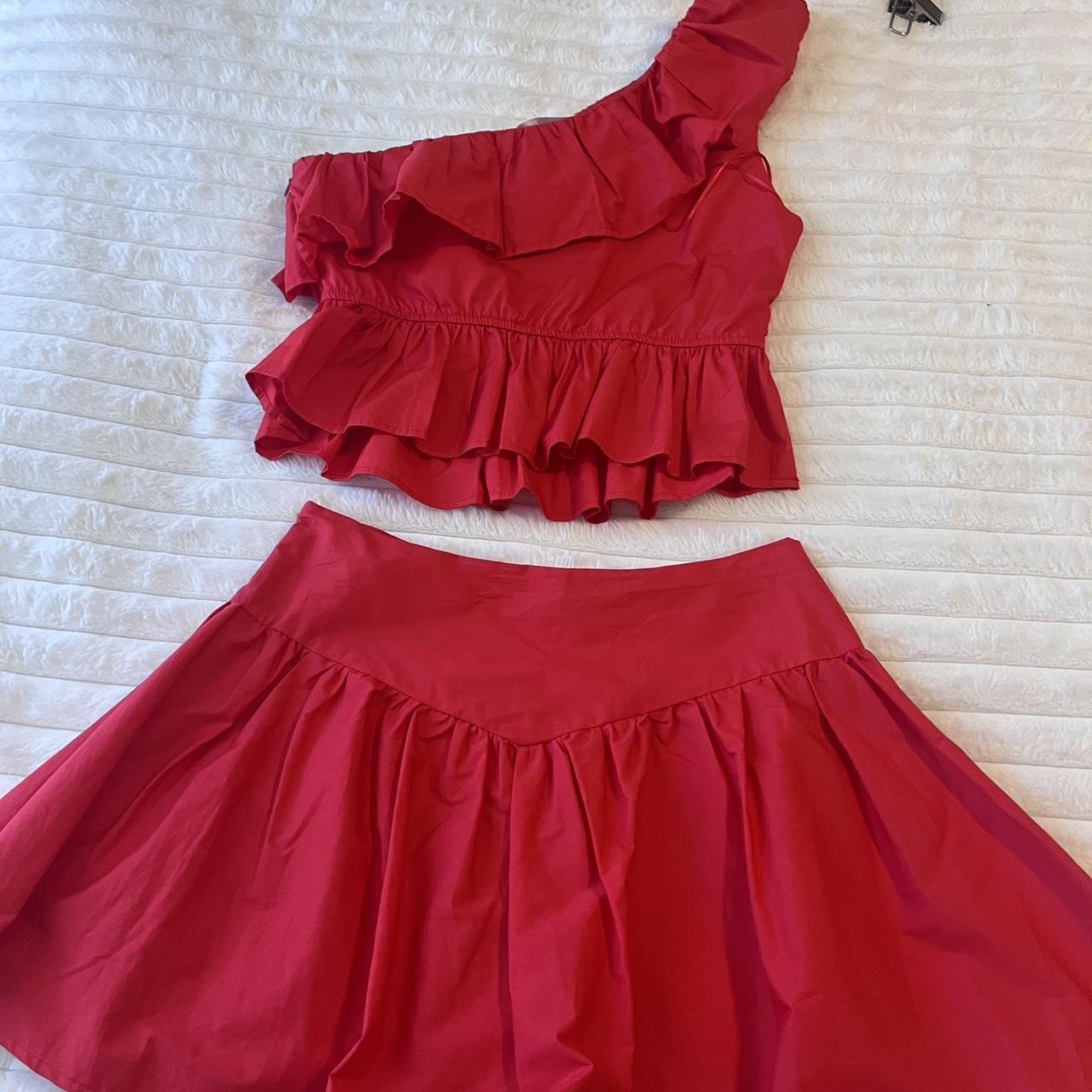 Women's Crop top - Red/Pink - 0 – Red one shoulde… - image 2