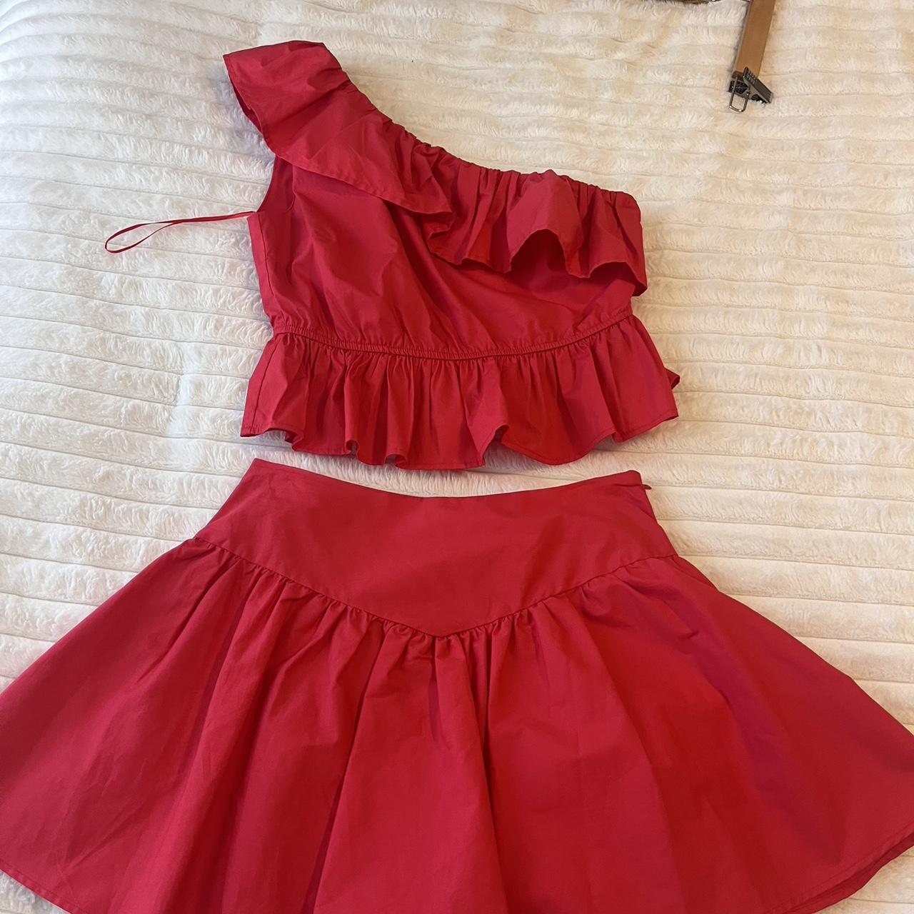 Women's Crop top - Red/Pink - 0 – Red one shoulde… - image 1