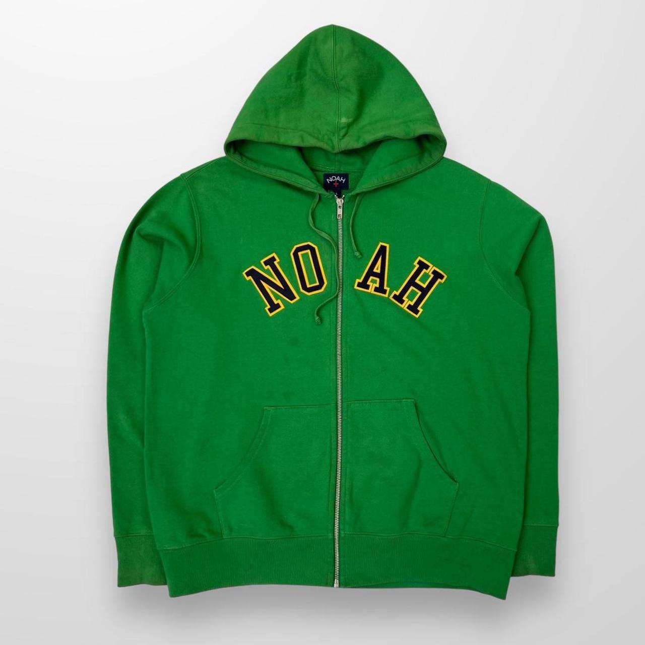 Noah Collegiate Zip Up Hoodie In Green Yellow. Depop