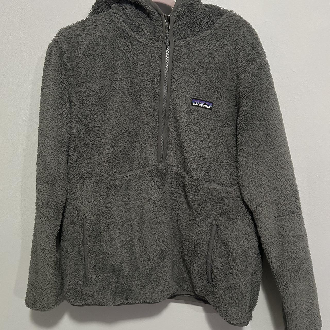 Patagonia - gray Sherpa quarter zip up hoodie LARGE... - Depop