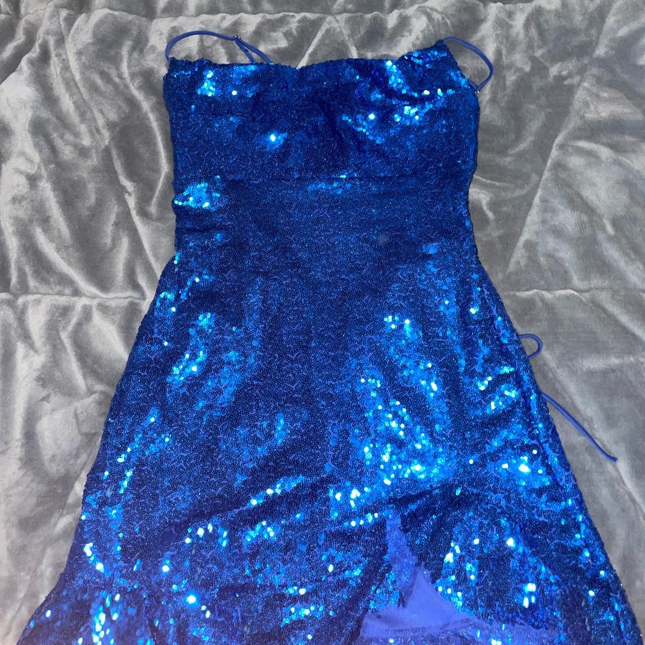 Blue dress LUCY IN THE SKY Size Medium... Depop