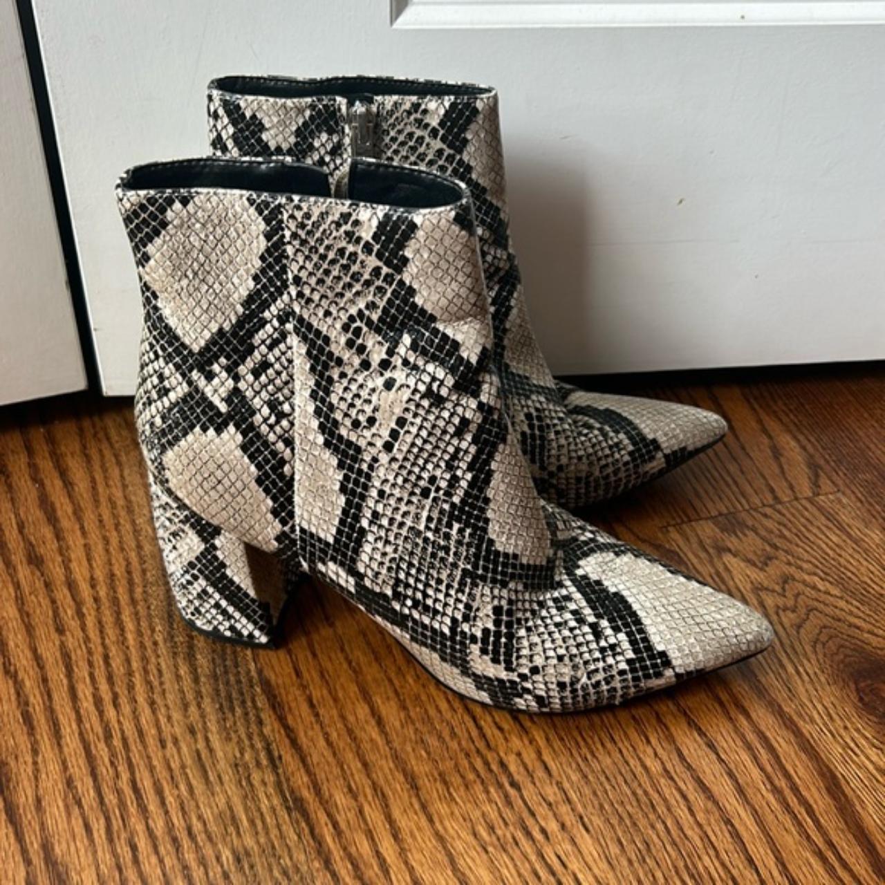 Snakeskin booties shops marc fisher