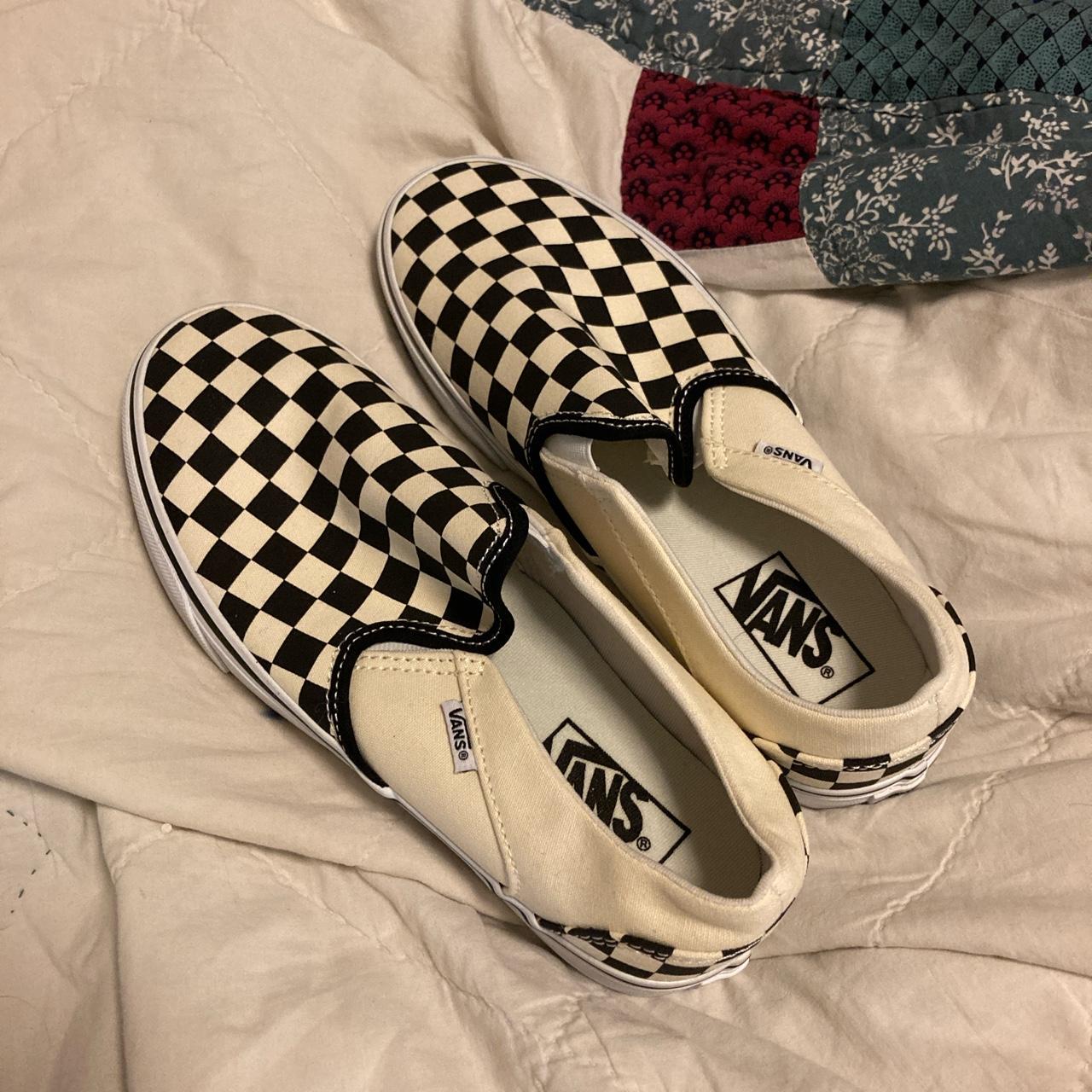 checkered vans excellent condition bought these Depop