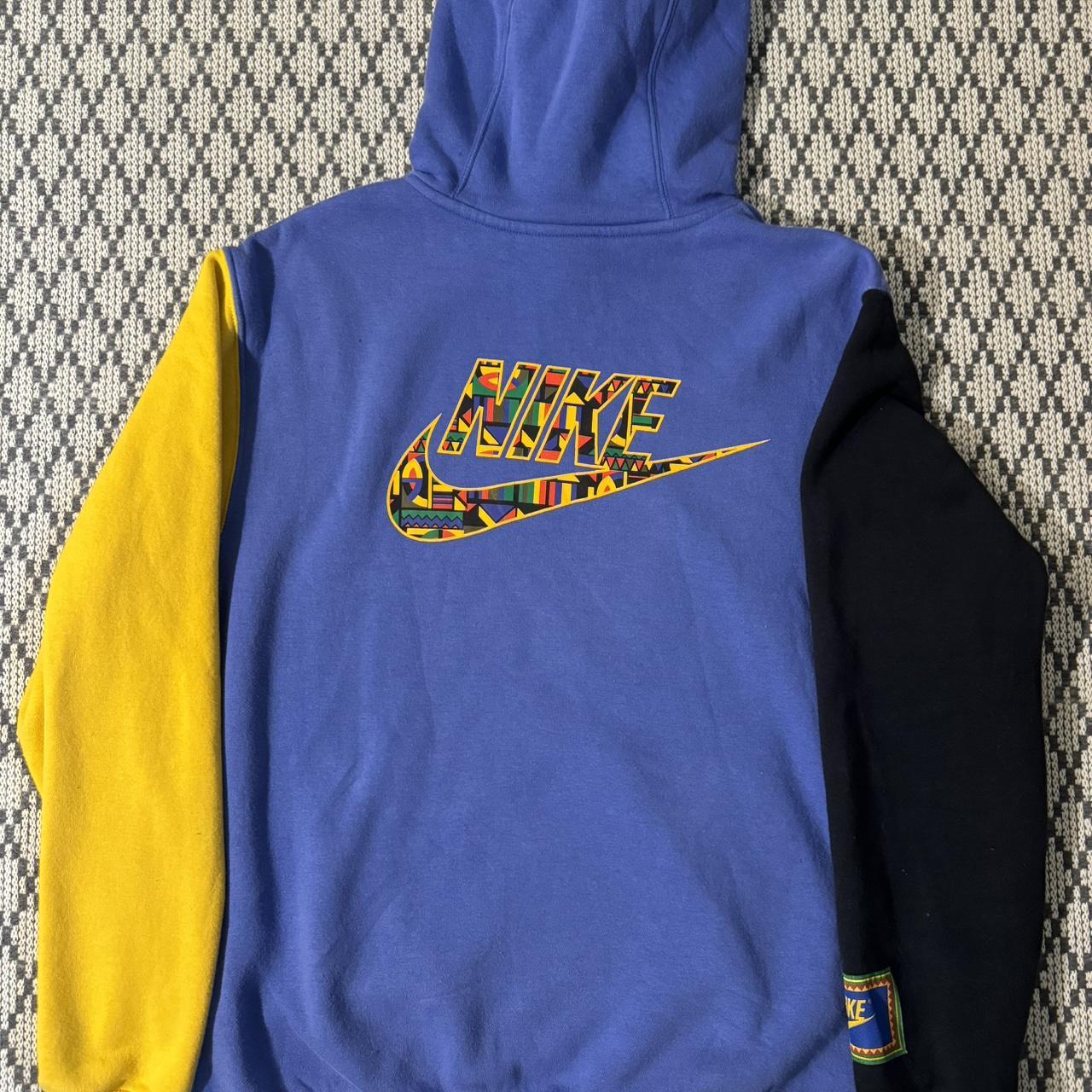 VTG Nike Men's Full Zip shops Fleece Jacket Color-Block Hood Blue Yellow Size M Medium