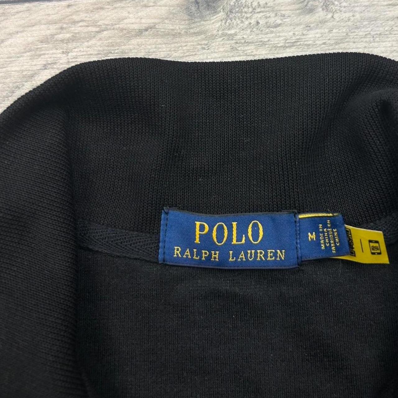 Ralph Lauren quarter zip in black with amazing red... - Depop