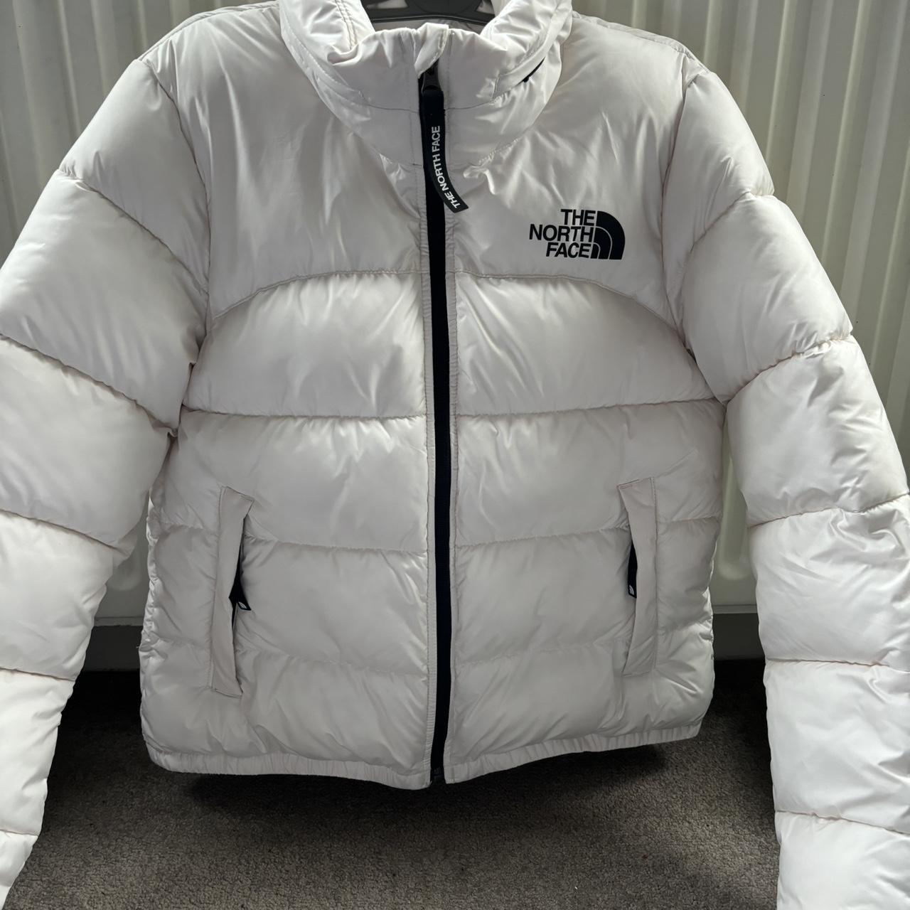 White Northface puffer jacket, size small,excellent... - Depop
