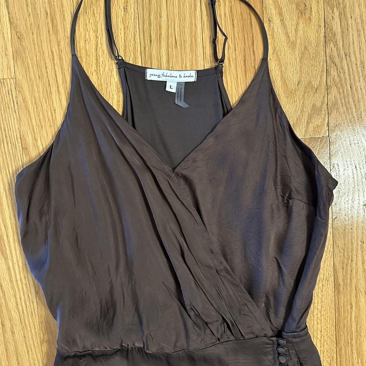 NWT Young Fabulous & deals Broke Jameson wrap mini dress deep wine large