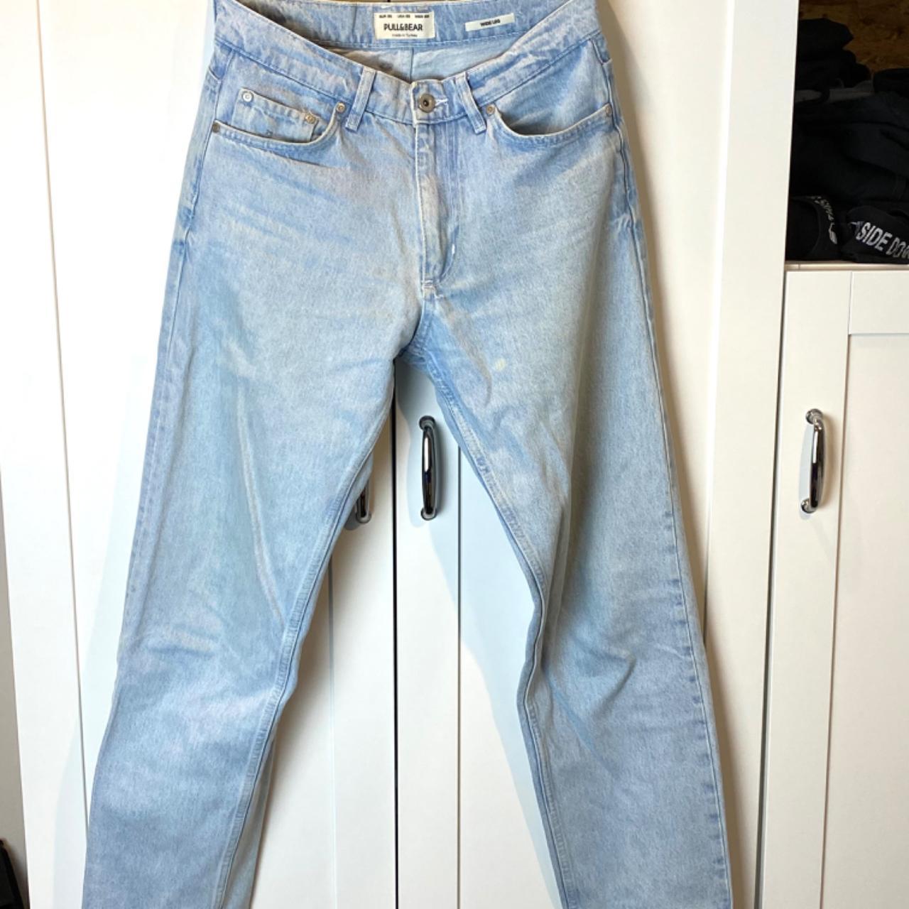 Pull & Bear Light Blue Baggy Jeans Material 100%... - Depop