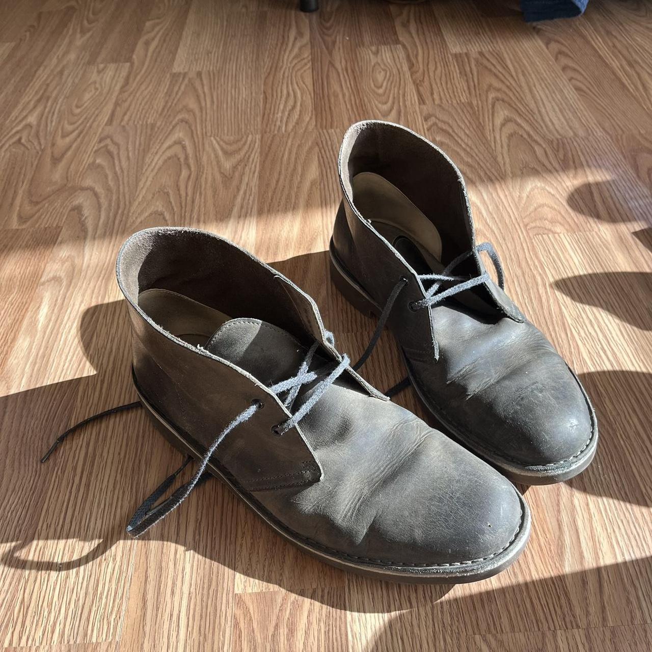 Clarks Gray Desert Boots 11.5 US. These boots have... - Depop