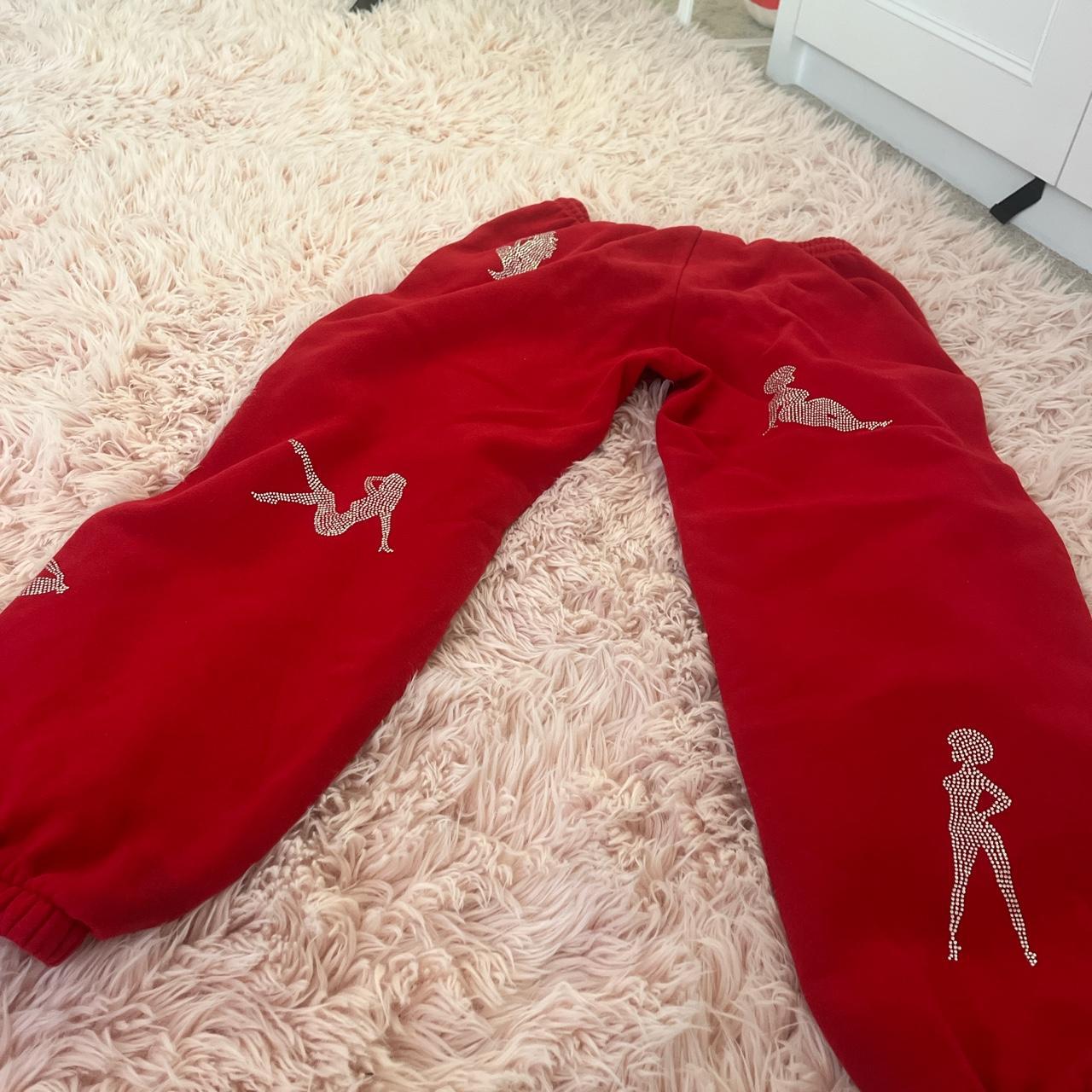 Red rhinestone tracksuit from The Named Collective