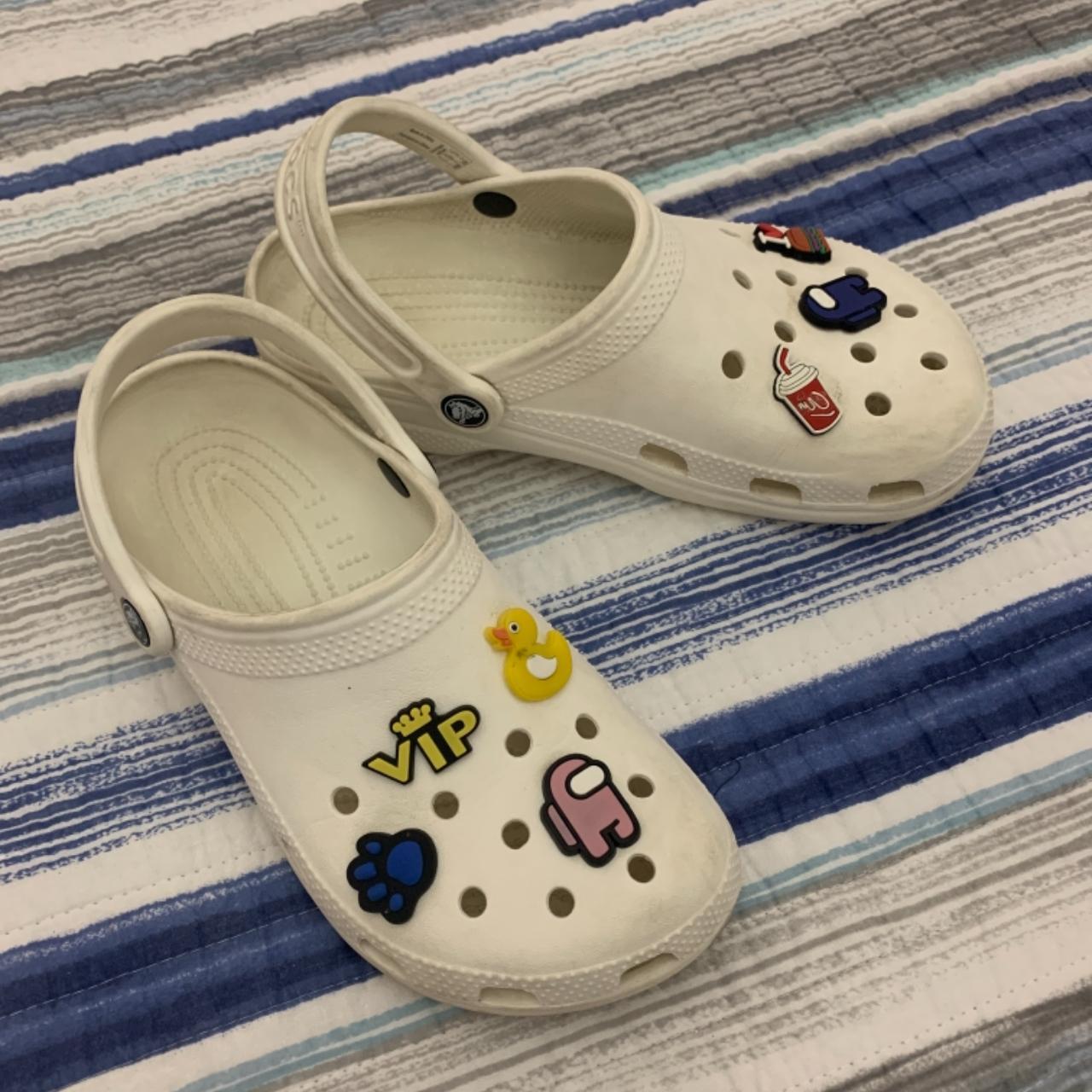 Classic Bling White Size 6 Crocs. Used good... Depop