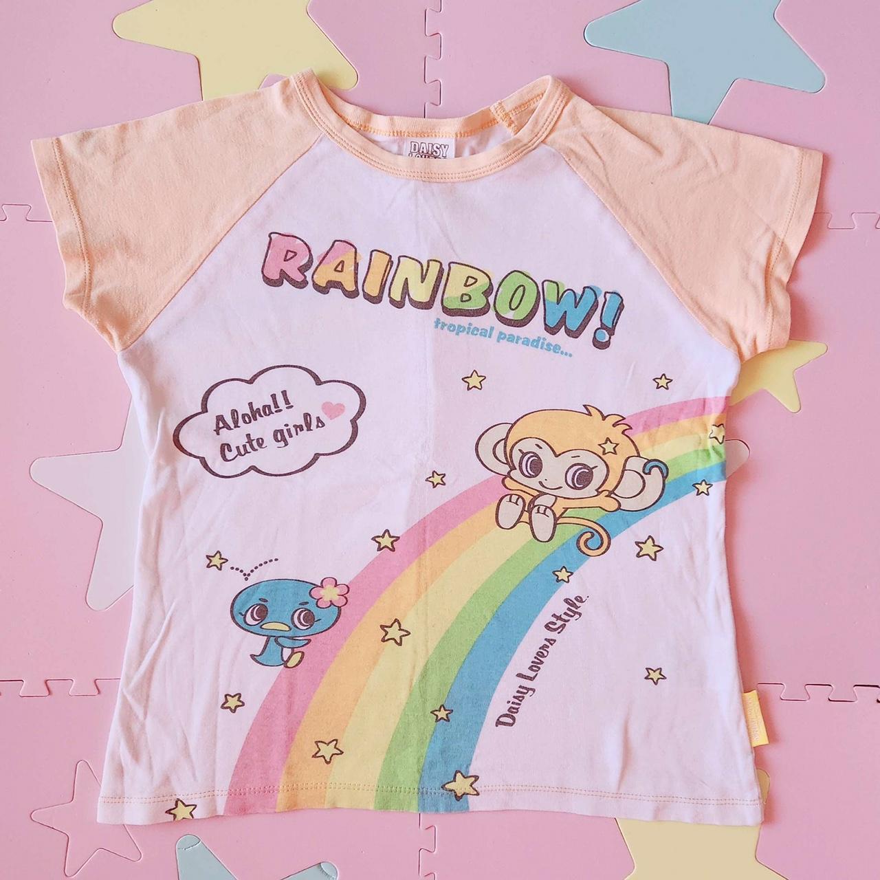 Tropical Rainbow Park Angel Blue Top 🍓 Size... Depop