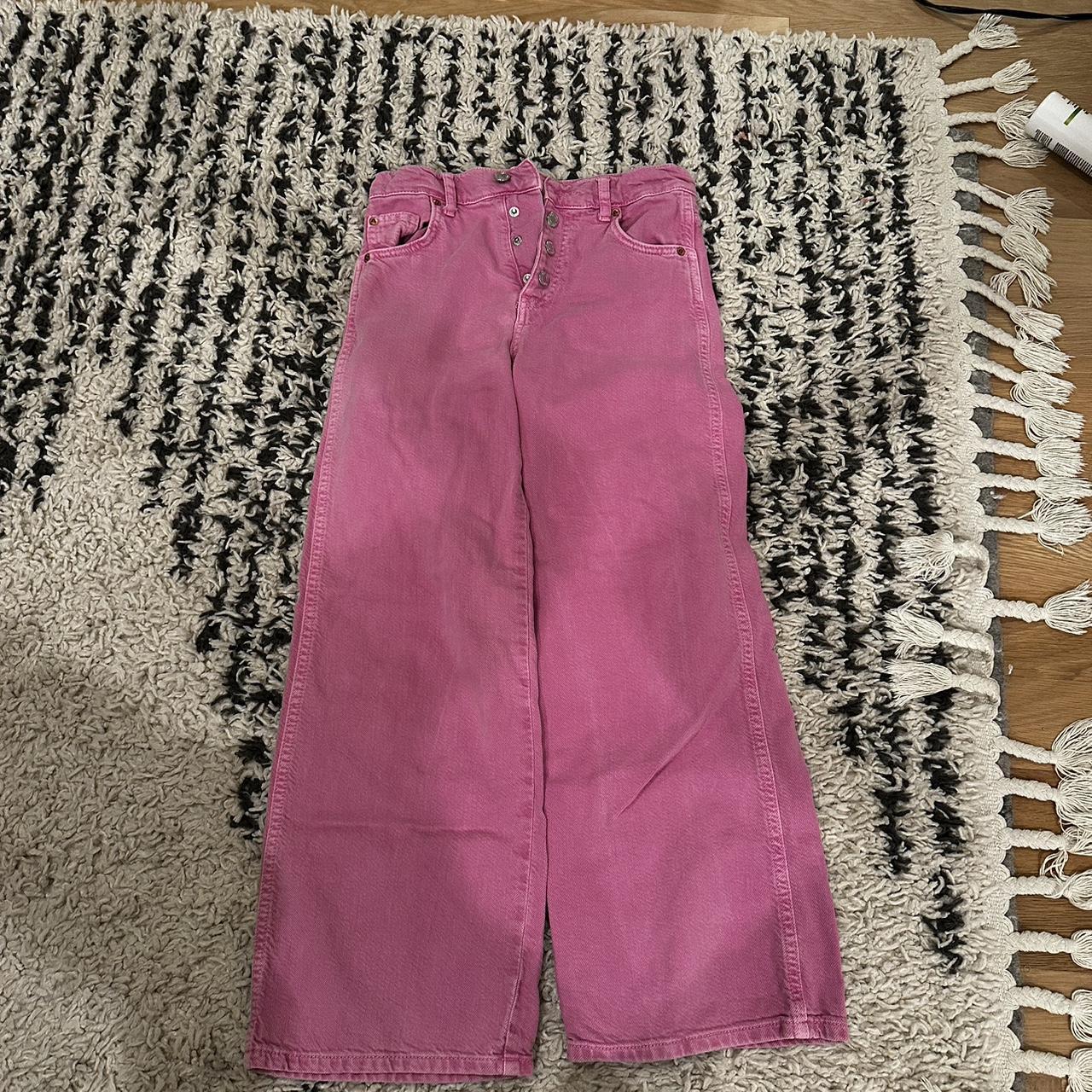 Pink ZARA Jeans, kids 11-12 - Depop