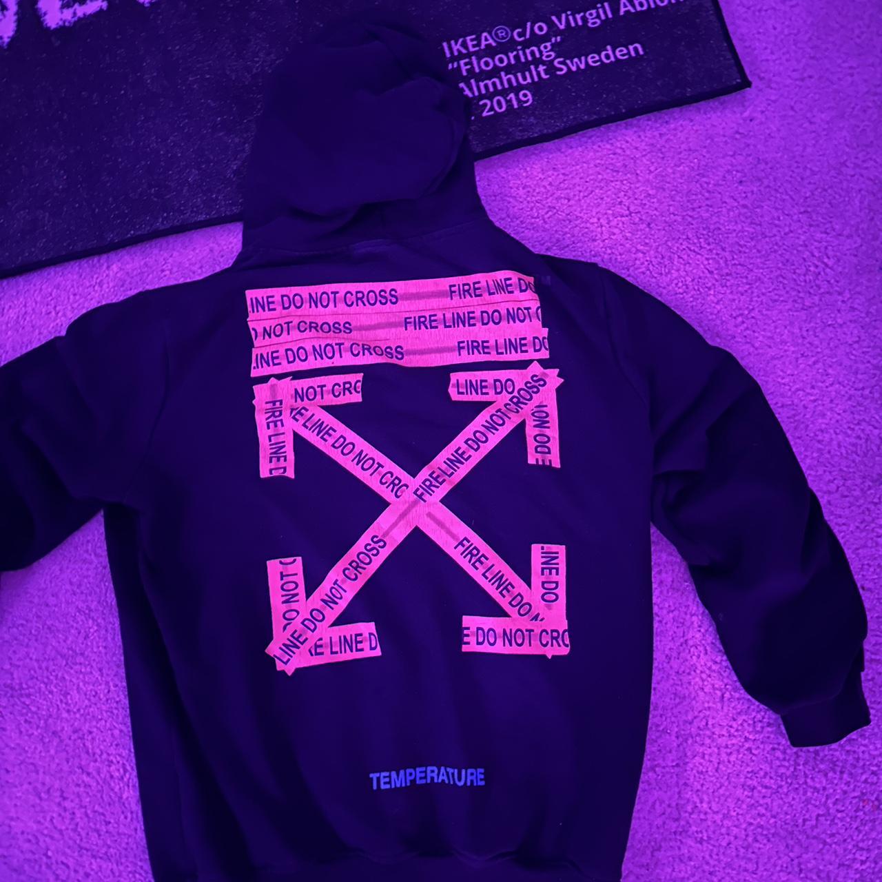 Off white fire line do not cross hoodie sale