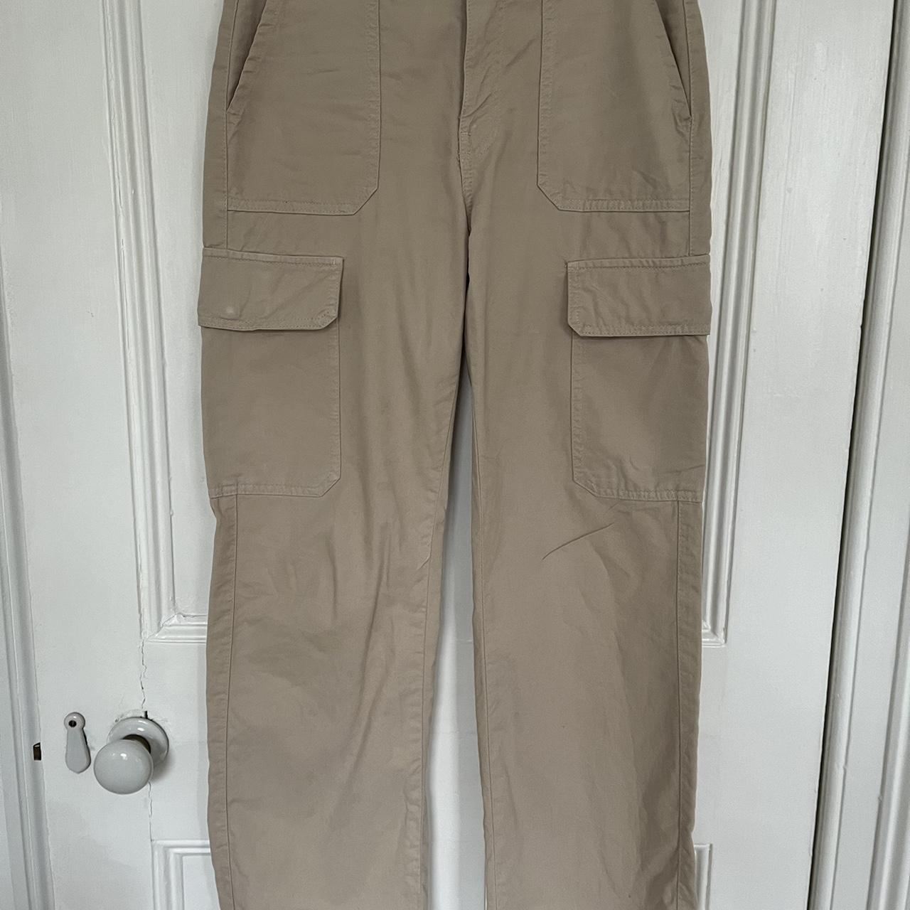 Zara beige Utility trousers / cargo / safari pants - Depop