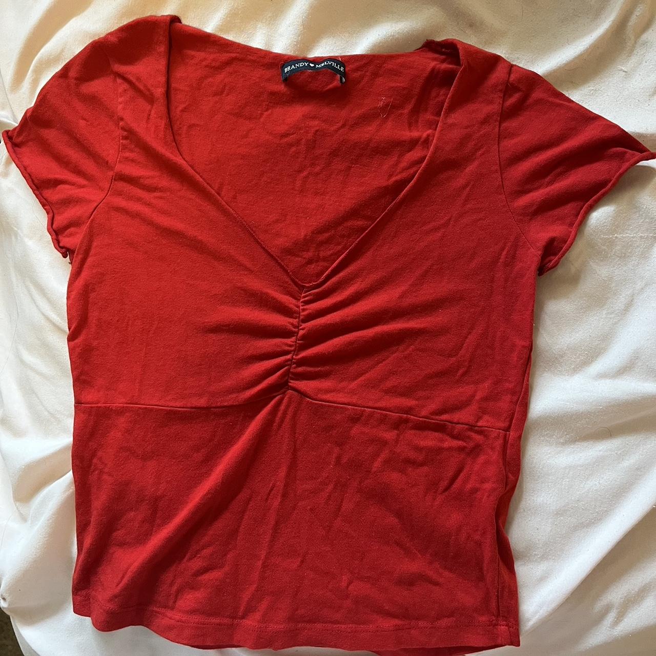 brandy Melville red Gina top fits size small great... Depop