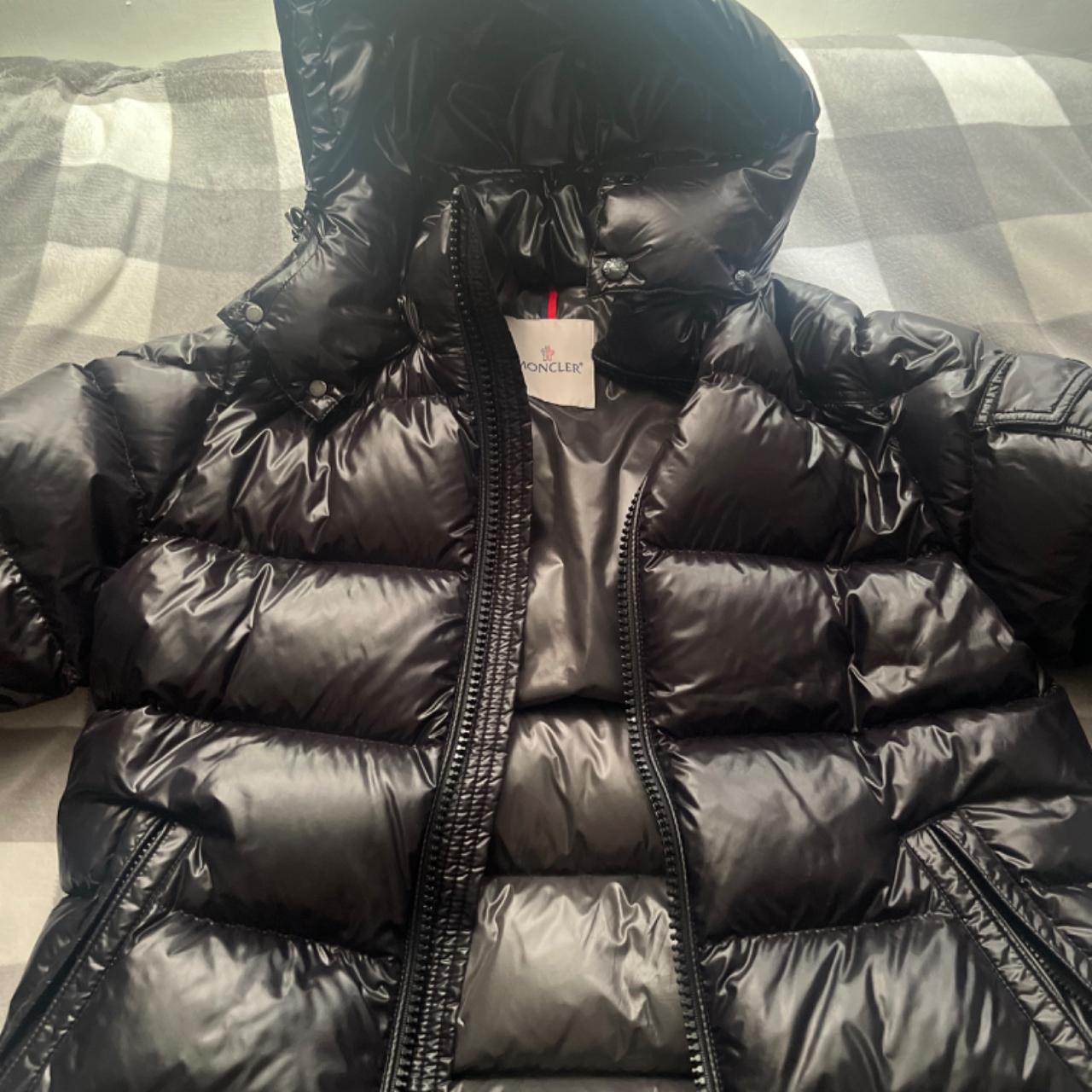 Black moncler maya jacket brand new size s Message... - Depop