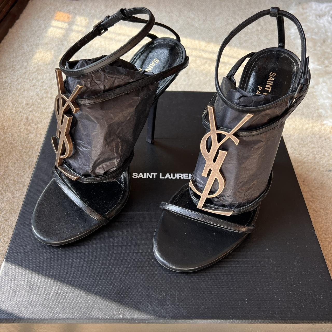 Genuine Saint Laurent Cassandra sandals Black... - Depop