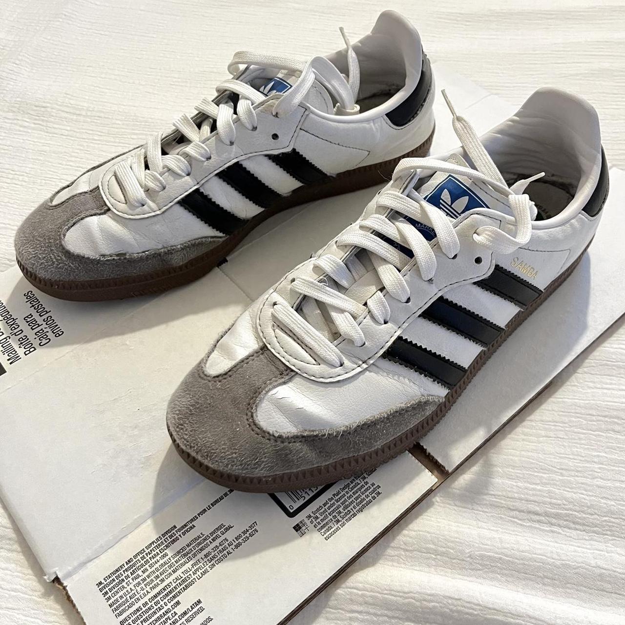 White Adidas Sambas Brand: Adidas Size: Mens - Depop