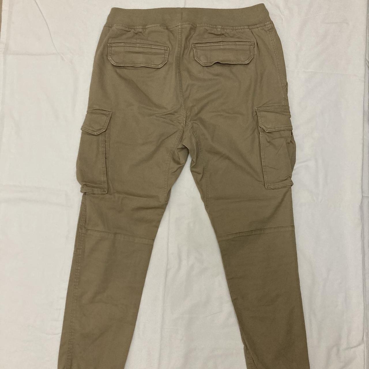 H&M Mens Small Skinny Fit Cargo Khaki Joggers Size... - Depop